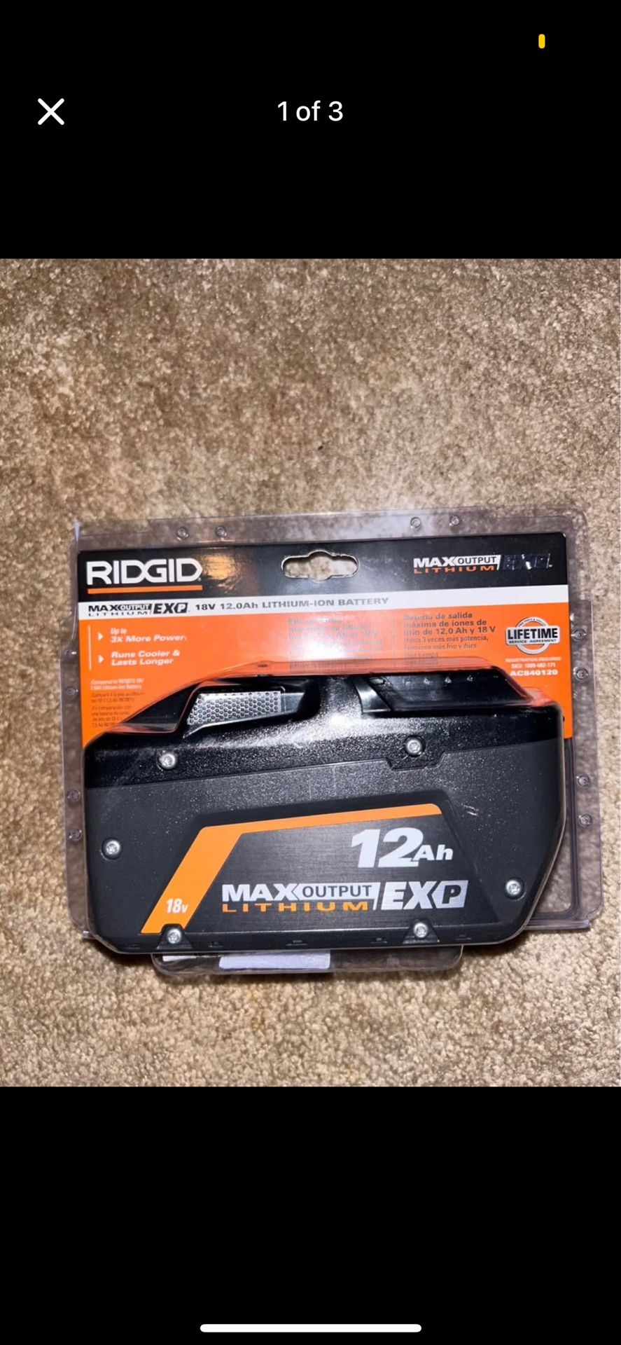 Rigid Battery 12ah