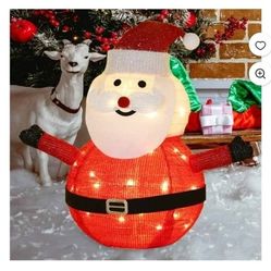 2ft Collapsible Light Up Santa Claus with String Lights