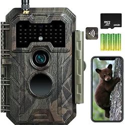 Trail Camera WiFi 32MP 1296P,Hunting Camera with 0.2s Trigger Time Motion Activated,Game Camera with 100ft Infrared Night Vision,H.264 HD Video,IP66 W