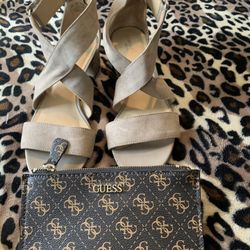 7 1/2 Heels With Brand New Guess wallet 