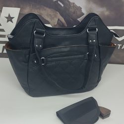 New Quilted Hobo Travel Bag Purse Tote Hand Bag PU Leather Black Large Size