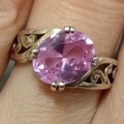 Beautiful 🆕 Genuine Pink Sapphire Sterling Silver Ring! 💍