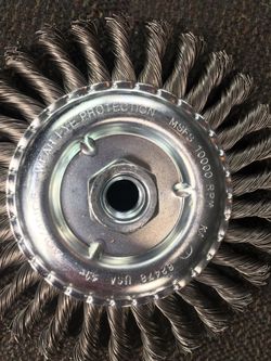 Knot wheel brushes 6 by 5/8 11 threaded