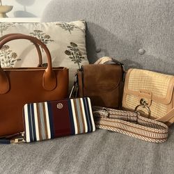 4 Pieces - 3 New Purses + New Tory Burch Wallet 