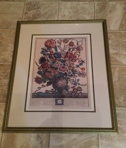 Robert Furber Gardiner March Botanical print in a classy 22 x 26 frame. Beautiful for any room in your house!
