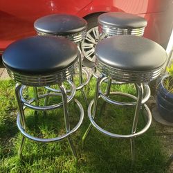 Black Bar Stools (4 Stools)