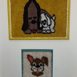Cute Vintage Dogs Punch Needle Art Frames 🖼️ 