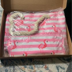 Wine Flamingo Tote Bag - New