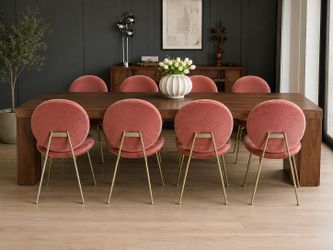 (9) West Elm Jane Dining Chairs – Blush Velvet