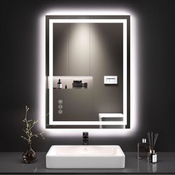 24" x 30" LED Bathroom Mirror with Lights, Frontlit & Backlit
