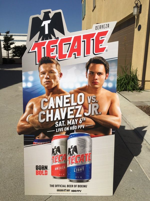 TECATE BOXING CANELO ALVAREZ VS CHAVEZ FIGHT STAND UP BEER SIGN NEW