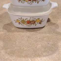 Vintage Corning Ware Spice of Life 2-3/4 Cup Casserole Baking Dishs  w/ Lid P-43-B