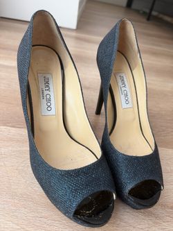 Jimmy Choo Dark blue glitter heels