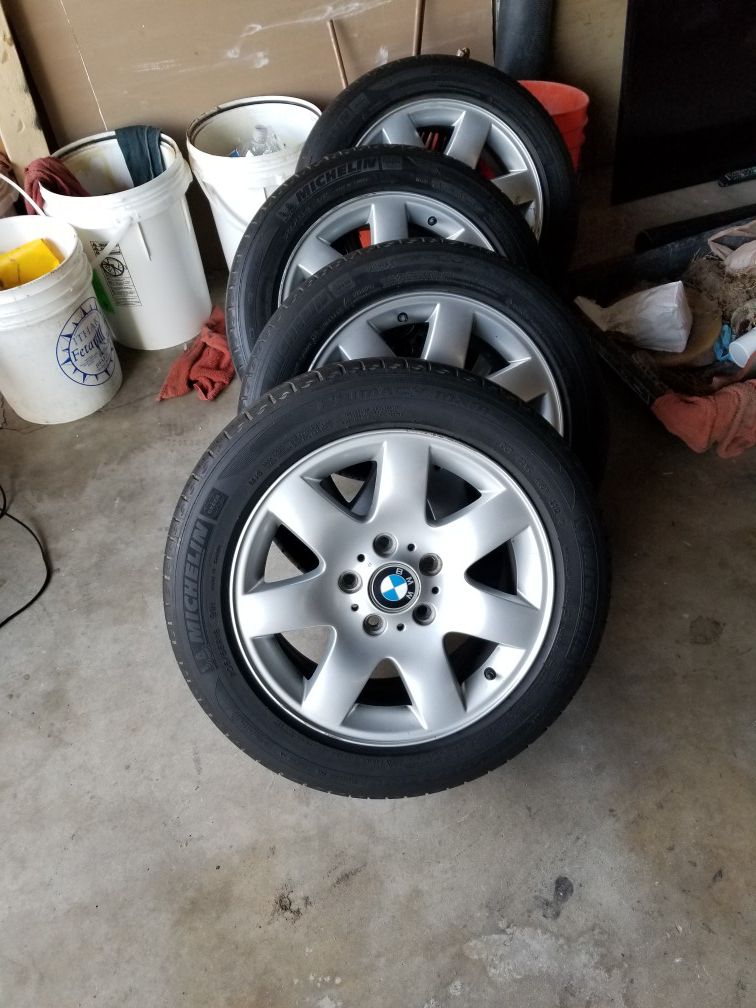 BMW 325i rims and used Michelin tires