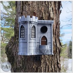 EXCLUSIVE UNIQUE Medieval Era Castle Bird house In Grey UNASSEMBLED KIT