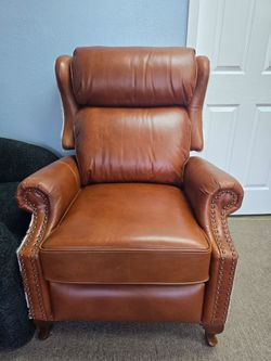 New Cognac Nailhead Recliner