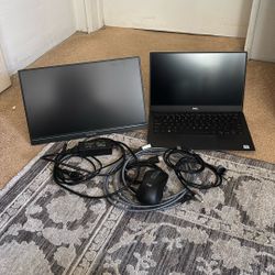 Dell XPS 13 9360 And Portable monitor With Kick Stand