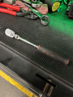 Snap-on 1/4" Drive Dual 80® Technology Soft Grip Long Handle Flex-Head Ratchet (Red)