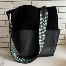 Anthropologie Black Leather Purse Shoulder Bag 
