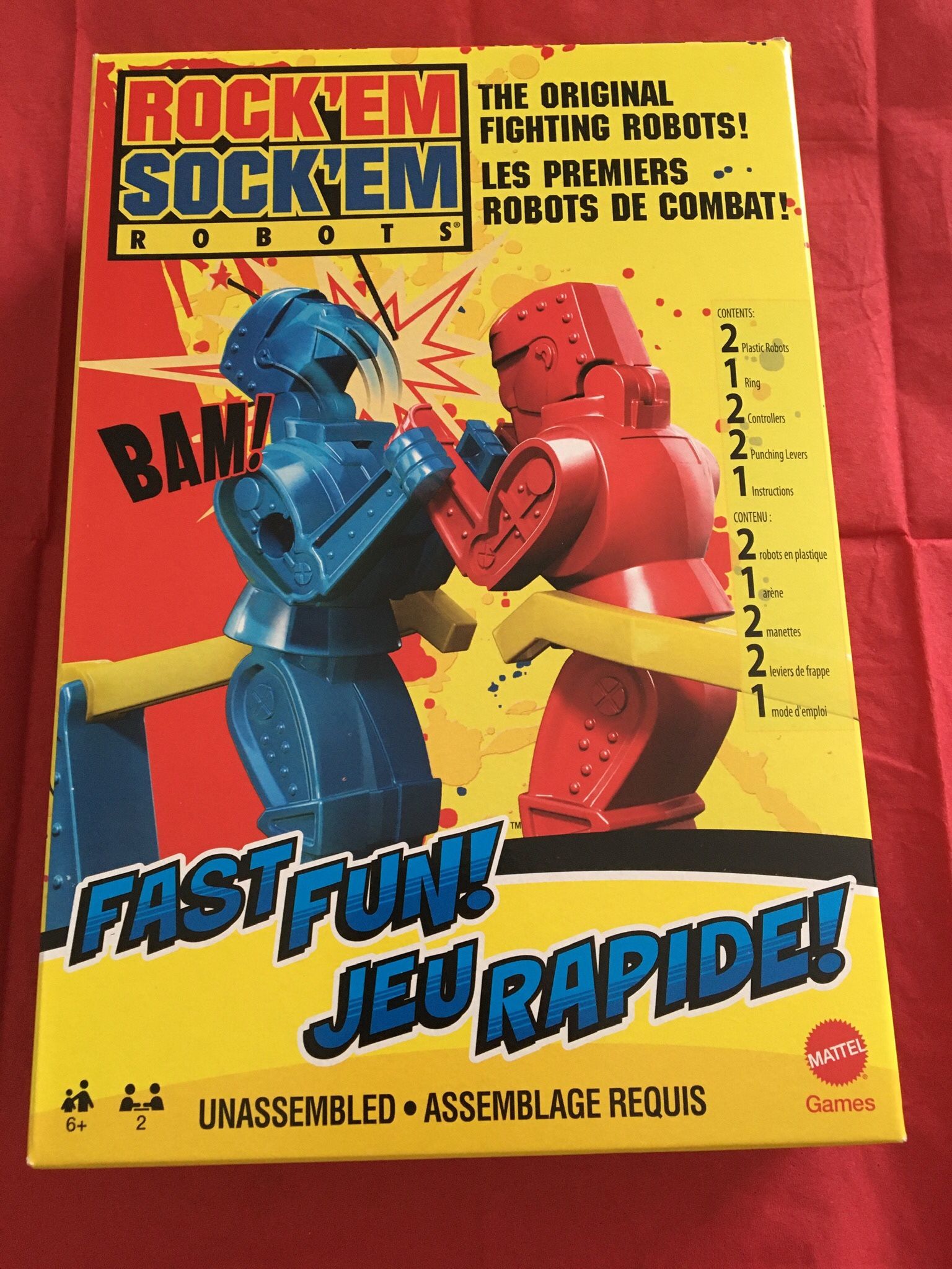Rockem Sockem Fighting Robots Game Mattel Classic Toy, Mini. FREE SHIPPING!!