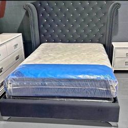 Brand New Queen Velvet Bed Frame- Shop Now Pay Later.