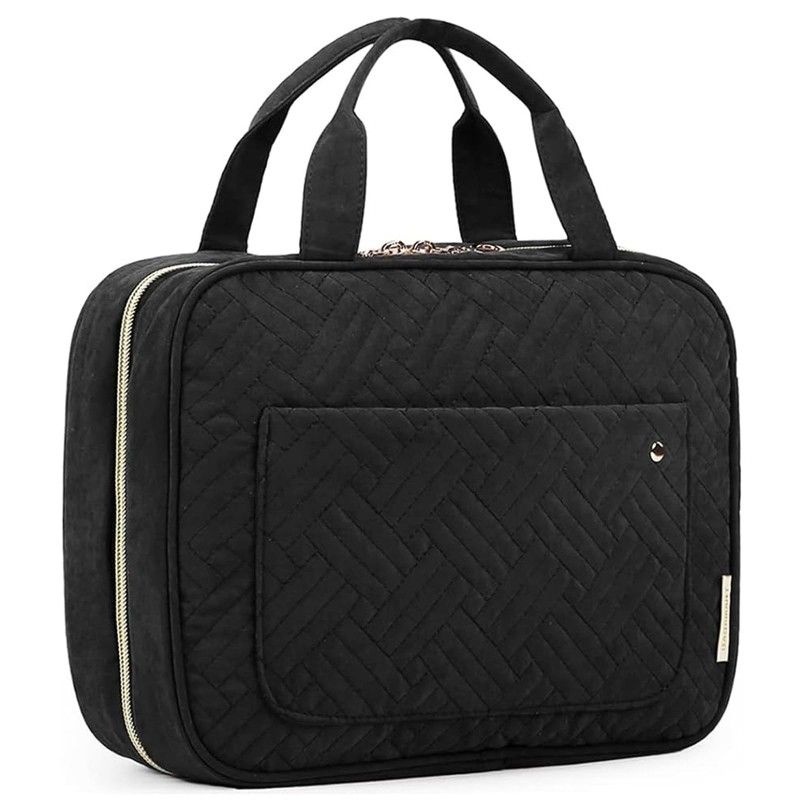Black Travel Toiletry BAG WITH HANGING HOOK