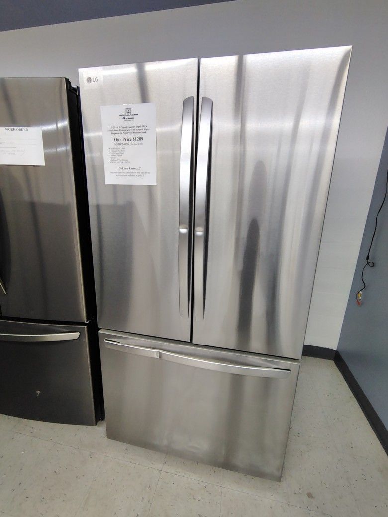 $1289 LG 27 Cu Ft SMART Counter Depth MAX French Door Refrigerator, Financing Available