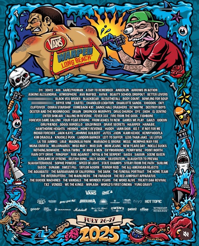 Vans Warped Tour 2025 Long Beach 2 Day GA Ticket