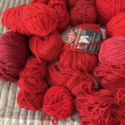 Loads of red yarn