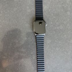 Apple Watch Series 10 – GPS + LTE – Stainless Steel Case with Orange Sport Band – Excellent Condition