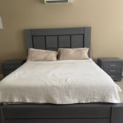  Modern Gray Wood Bedroom Set – King Size