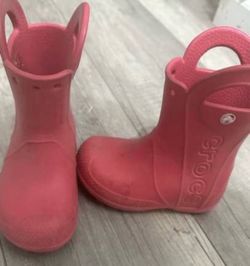 Pink Crocs Handle It Toddler Rain Boots