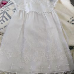 GORGEOUS EMBROIDERED INFANT BABY CHRISTENING BAPTISM GOWN DRESS SIZE 9-12