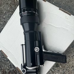 vintage Novoflex Noflexar 400mm f/5.6 telephoto lens with "follow focus" pistol grip