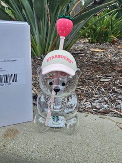 Strawberry pink starbucks bear cup