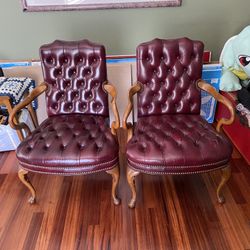 Schaeffer top grain, leather upholstered chairs
