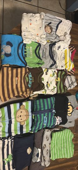 23 PC - Baby Boy Clothes Bundle - Onesies & Sleepers