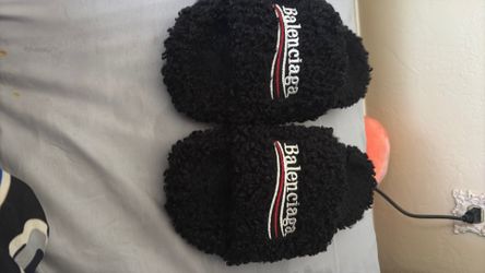 Real Balenciaga Fur Slides (Black) Size 6 (EUR 36)