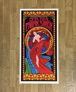 Bob Dylan Paul Simon Poster - Bob Masse Art - 12.5” X 24” - New 