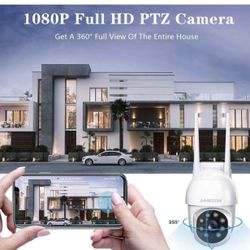 Outdoor Security Camera, FHD 1080P Pan/Tilt 2.4G WiFi Home Surveillance Camera with Night