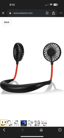 Portable Neck Fan, USB Rechargeable Fan with 3 Speeds Adjustable, Neck Fans Portable Rechargable Prime with LED Lights - Black