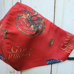 Game Of Thrones Face Mask,ears Loops Adjustable 