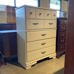 White 5-Drawer False Front Dresser
