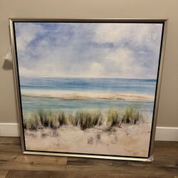 Luxury Coastal Framed Wall With Art – 41x41 – Capri Island 