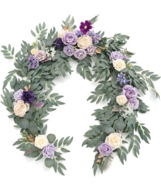 6 ft. Artificial Flower Garland - Lavendar, Purple & Cream