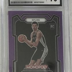 2023-24 Panini Prizm Monopoly #81 Victor Wembanyama Purple Wave CGC 10