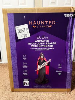 Halloween Haunted Living 5-ft Lighted Reaper Band Keytar Player Motion Activated Animatronic