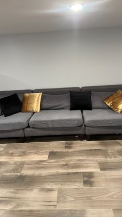 Grey sectional couch
