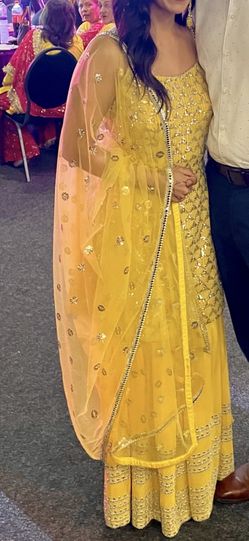 Yellow Sharara - Indian Clothing 
