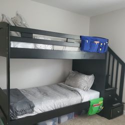 Twin Bunk Beds with 4 Side Drawers